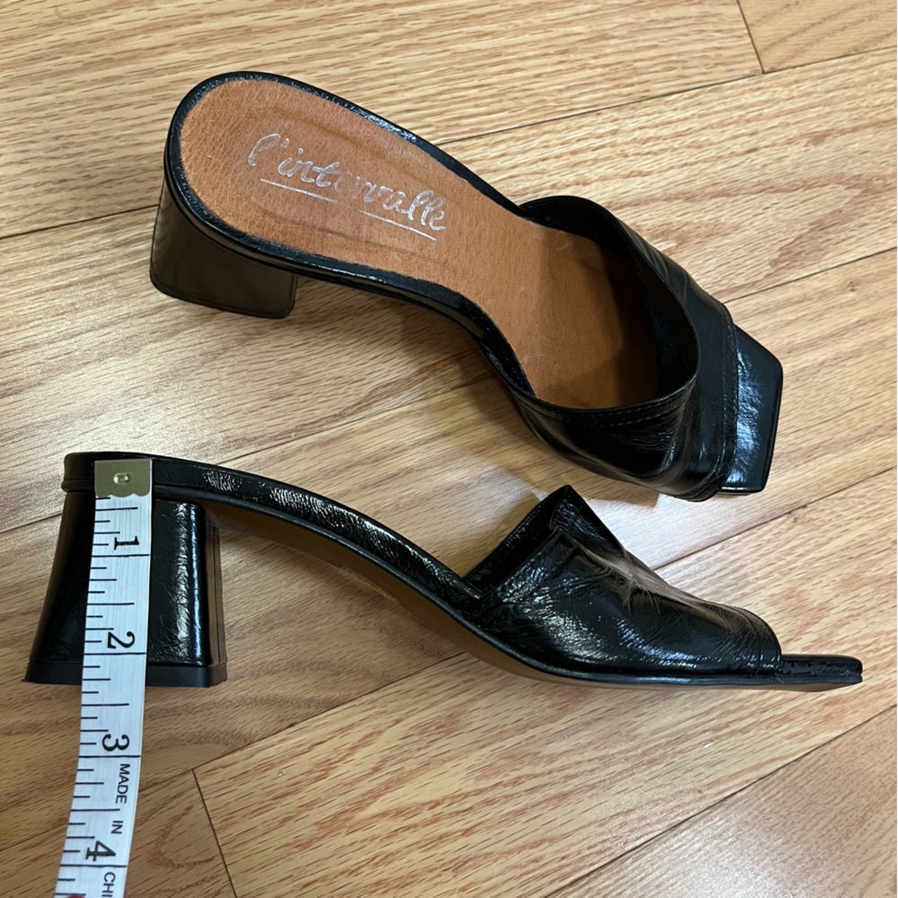 L’Intervalle Black Patent Leather Mule Sandal - Picture 9 of 10